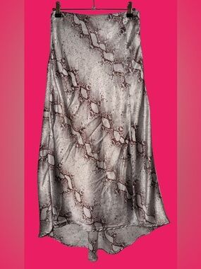 TCEC (Vici brand) Snake Print Satin Slit Midi Skirt | Size Small